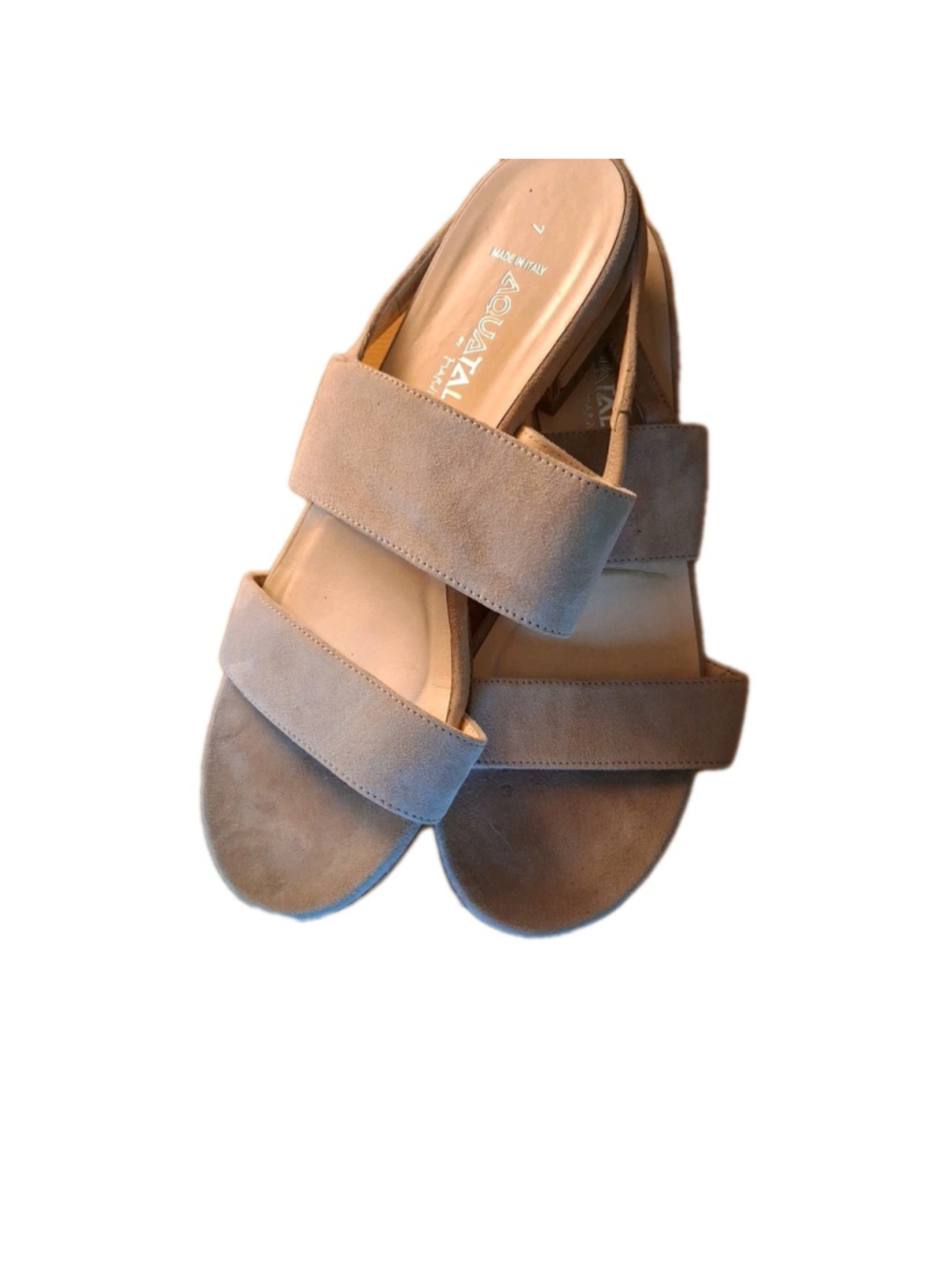 AQUATALIA Sandals Womens 7 Camel Suede Italy